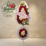Çift Katlı Kırmızı & Beyaz Kurumsal Açılış ve Tören Çelengi