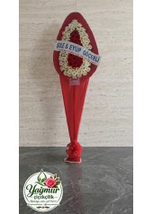 Özel Tasarım Kırmızı & Beyaz Düğün ve Tebrik Çelengi