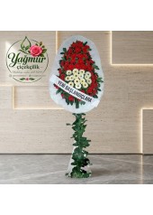 Yeni Başlangıçlara Özel Kırmızı & Beyaz Tören ve Açılış Çelengi
