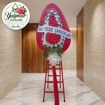 Kırmızı & Beyaz Gerbera Tören Çelengi